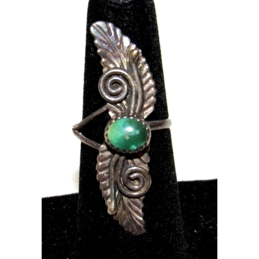 VTG Navajo Turquoise Ring Size 6 Sterling Silver Native