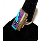 VTG Navajo Turquoise Sugilite Inlay Ring Sz 9 Sterling
