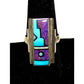 VTG Navajo Turquoise Sugilite Inlay Ring Sz 9 Sterling