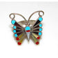 VTG Onyx & Turquoise Butterfly Zuni Sterling Inlay Ring