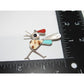 VTG Zuni Roadrunner Brooch Pin Sterling Silver Turquoise