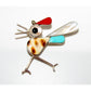 VTG Zuni Roadrunner Brooch Pin Sterling Silver Turquoise
