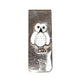 VTG Zuni Silver Snow Owl Inlay Money Clip Native American