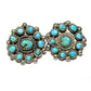 VTG Zuni Snake Eye Turquoise Cluster Earrings Sterling