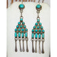 VTG Zuni Snake Eye Turquoise Dangle Earrings Sterling