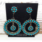 VTG Zuni Snake Eye Turquoise Dangle Earrings Sterling