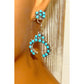 VTG Zuni Snake Eye Turquoise Naja Dangle Earrings Sterling