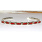 Zuni Coral Petit Point Stacker Cuff Bracelet Sterling Silver