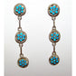 Zuni Dishta Style Inlay Turquoise Dangle Earrings Sterling