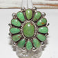 Zuni Emerald Valley Turquoise Statement Cluster Ring Sz 8