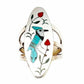 Zuni Inlay Blue Jay Bird Ring Size 6.5 Sammy & Esther 