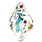 Zuni Inlay Blue Jay Bird Ring Size 6.5 Sammy & Esther 