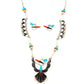 Zuni Inlay Thunderbird Necklace Earrings Set L. Ahiyite