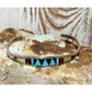 Zuni Inlay Turquoise Coral Bracelet Sterling Silver C.