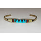 Zuni Inlay Turquoise Coral Bracelet Sterling Silver C.