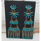 Zuni Needlepoint Turquoise Dangle Statement Earrings