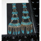 Zuni Needlepoint Turquoise Dangle Statement Earrings