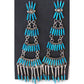 Zuni Needlepoint Turquoise Dangle Statement Earrings