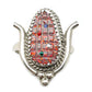 Zuni Opal Corn Maize Ring - Sterling -T. Bowekaty - Size 7.5
