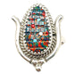 Zuni Opal Corn Maize Ring - Sterling -T. Bowekaty - Size 7 -