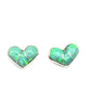 Zuni Opal Inlay Heart Post Earrings Sterling Silver D.