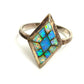 Zuni Opal Inlay Ring Size 7.5 Sterling Silver Vintage Native