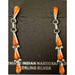 Zuni Orange Spiny Oyster Sterling Silver Dangle Statement