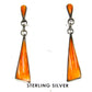 Zuni Orange Spiny Oyster Sterling Silver Dangle Statement