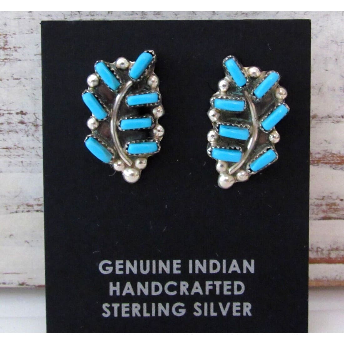 Zuni Petit Point Turquoise Cluster Post Earrings Sterling