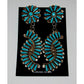 Zuni Petit Point Turquoise Dangle Earrings Sterling V.