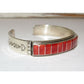 Zuni Red Spiny Inlay Stacker Cuff Bracelet Sterling Native