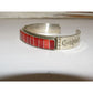 Zuni Red Spiny Inlay Stacker Cuff Bracelet Sterling Native