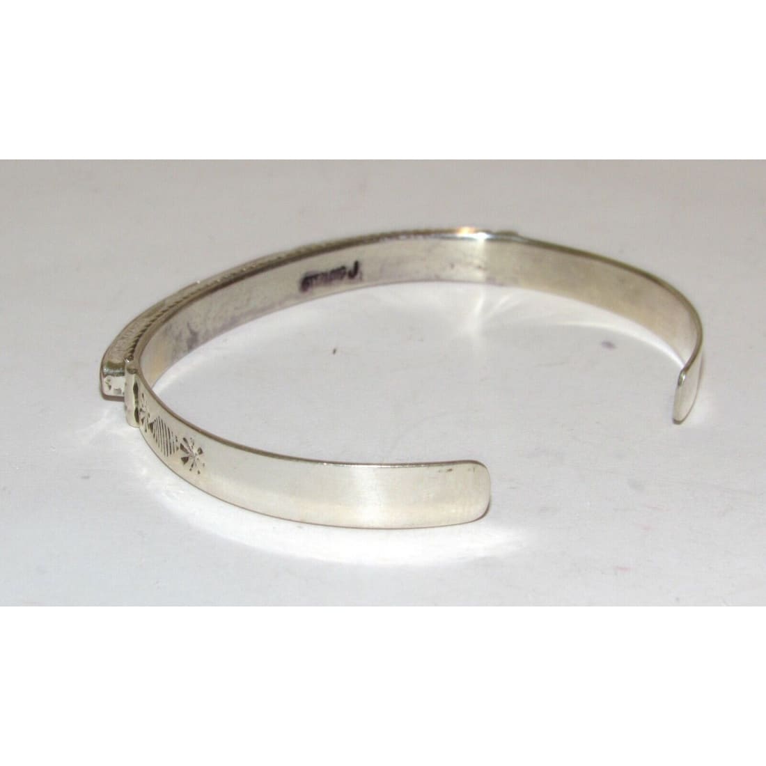 Zuni Red Spiny Inlay Stacker Cuff Bracelet Sterling Native