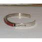 Zuni Red Spiny Inlay Stacker Cuff Bracelet Sterling Native