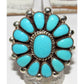 Zuni Royston Turquoise Statement Cluster Ring Sz 8 Sterling