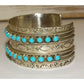 Zuni Sleeping Beauty Mine Snake Eye Turquoise Cuff Bracelet