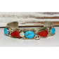 Zuni Snake Bracelet Turquoise & Coral Sterling Silver Jude