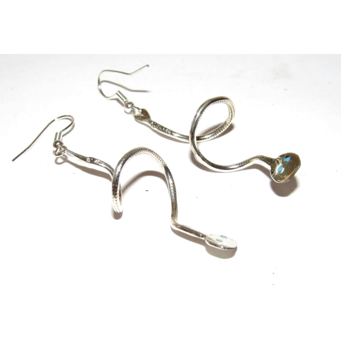 Zuni Snake Dangle Earrings Effie Calavaza Sleeping Beauty