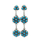 Zuni Snake Eye Turquoise Cluster Dangle Earrings Sterling