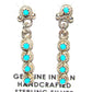 Zuni Snake Eye Turquoise Dangle Earrings Sterling Silver