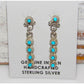 Zuni Snake Eye Turquoise Dangle Earrings Sterling Silver