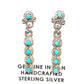 Zuni Snake Eye Turquoise Dangle Earrings Sterling Silver