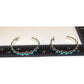 Zuni Snake Eye Turquoise Large Hoop Earrings Sterling Silver