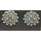 Zuni Snake Eye Turquoise Post Stud Earrings Sterling Silver