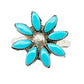 Zuni Sterling Silver Turquoise Cluster Ring Size 7.5 D