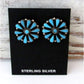 Zuni Turquoise Cluster Earrings Sterling Silver - Jewelry &