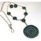 Zuni Turquoise Cluster Necklace Earrings Set Sterling Silver