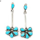 Zuni Turquoise Half Cluster Dangle Earrings Sterling Silver