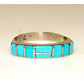Zuni Turquoise Inlay Ring Sz 8 Sterling Signed Native