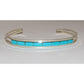 Zuni Turquoise Inlay Stacker Cuff Bracelet Sterling A.